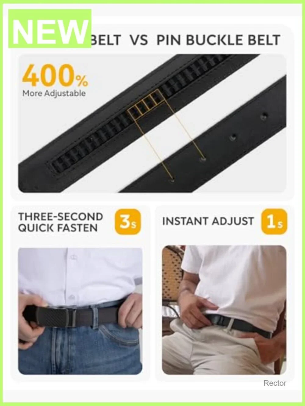 Mens Ratchet Belt Leather 1 3/8
